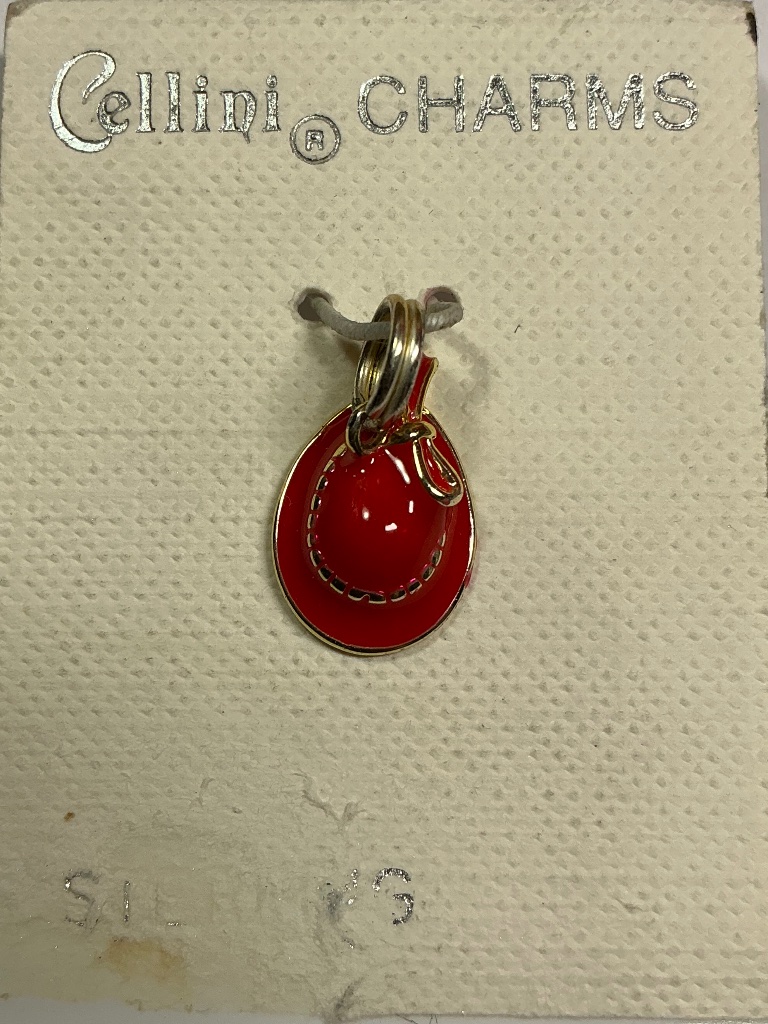 Cellini Sterling Silver Ladies Red Hat Pendant